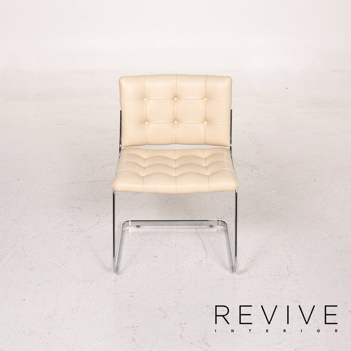 de Sede RH 305 Leder Esszimmerstuhl Garnitur Beige 6x Freischwinger Stuhl #15304