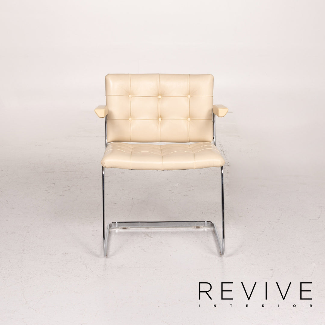 de Sede RH 305 Leder Esszimmerstuhl Garnitur Beige 6x Freischwinger Stuhl #15304