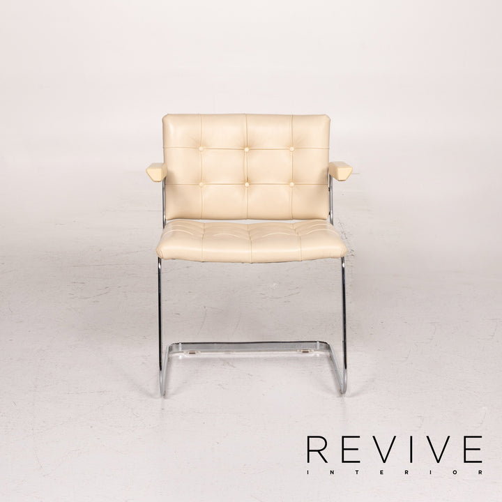 de Sede RH 305 Leder Esszimmerstuhl Garnitur Beige 6x Freischwinger Stuhl #15304