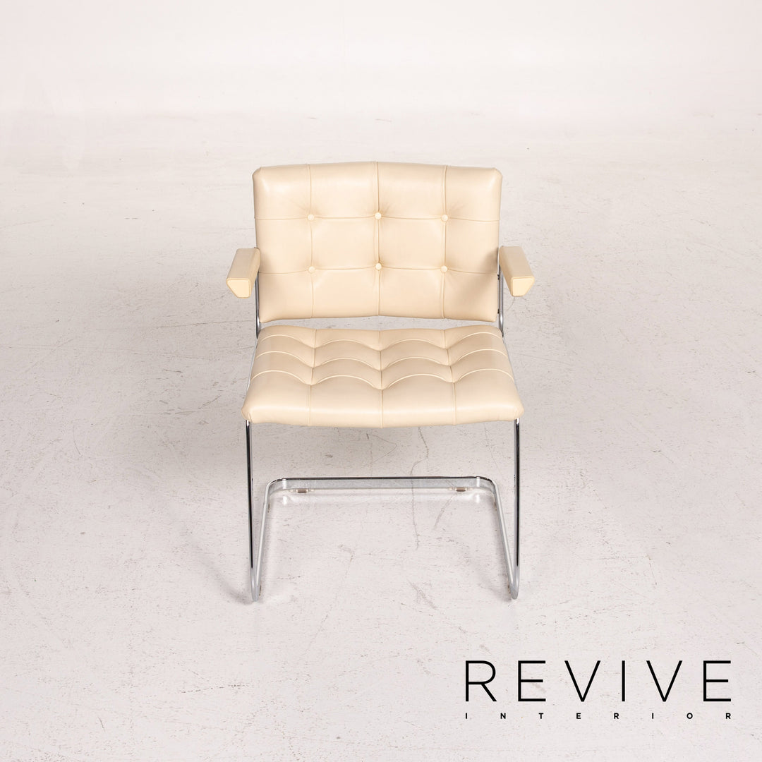 de Sede RH 305 Leder Esszimmerstuhl Garnitur Beige 6x Freischwinger Stuhl #15304