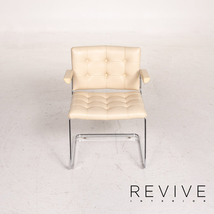 de Sede RH 305 Leder Esszimmerstuhl Garnitur Beige 6x Freischwinger Stuhl #15304