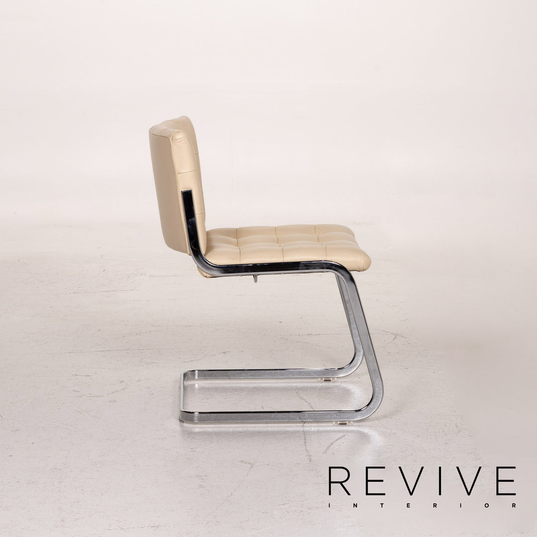 de Sede RH 305/01 Leder Stuhl Beige Freischwinger Esszimmerstuhl #15305