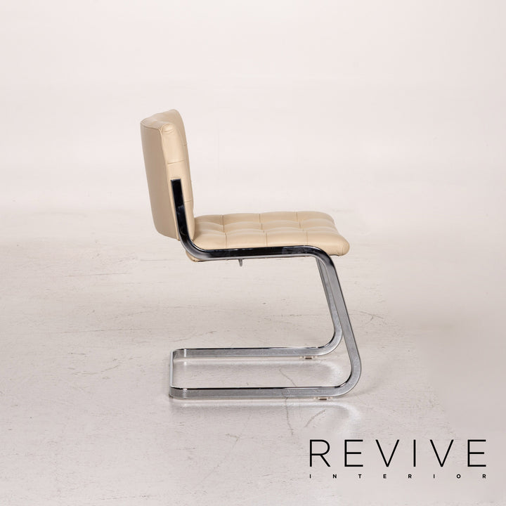 de Sede RH 305/01 Leder Stuhl Beige Freischwinger Esszimmerstuhl #15305