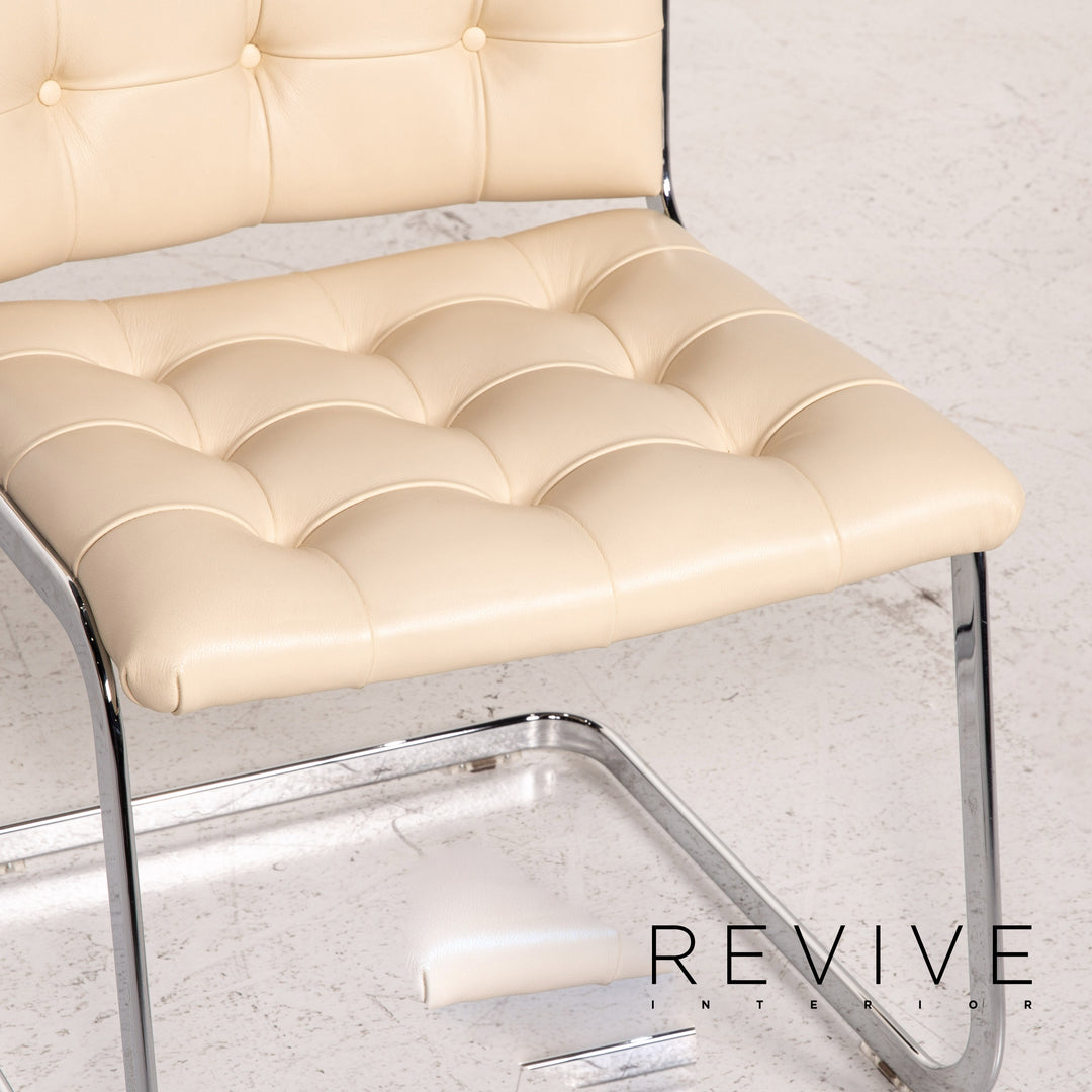 de Sede RH 305/01 Leder Stuhl Beige Freischwinger Esszimmerstuhl #15305