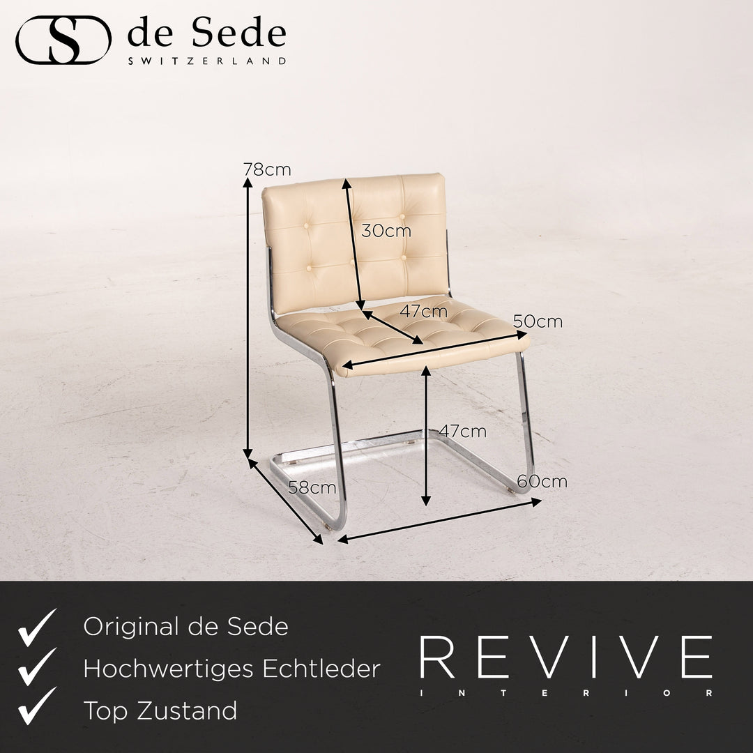 de Sede RH 305/01 Leder Stuhl Beige Freischwinger Esszimmerstuhl #15305