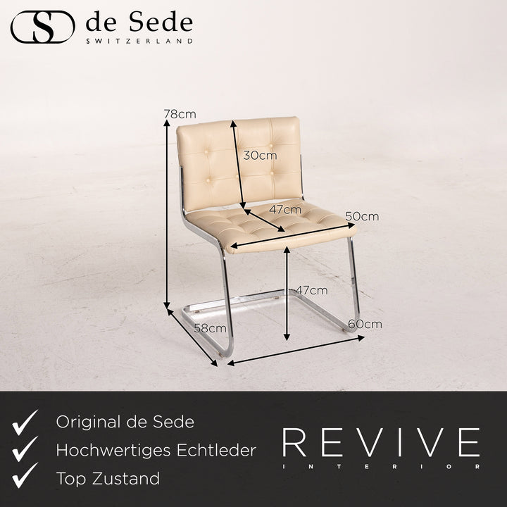 de Sede RH 305/01 Leder Stuhl Beige Freischwinger Esszimmerstuhl #15305