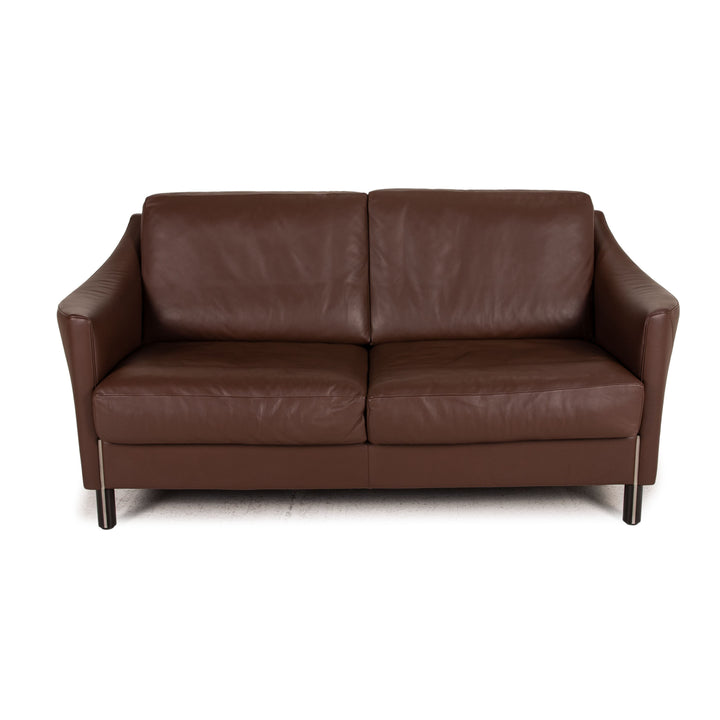 de Sede Zweisitzer Leder Sofa Braun Couch