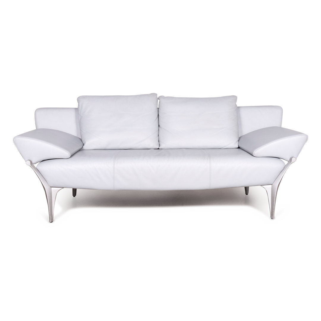 Rolf Benz 1600 Designer Leder Sofa Blau Dreisitzer Echtleder Couch #8389