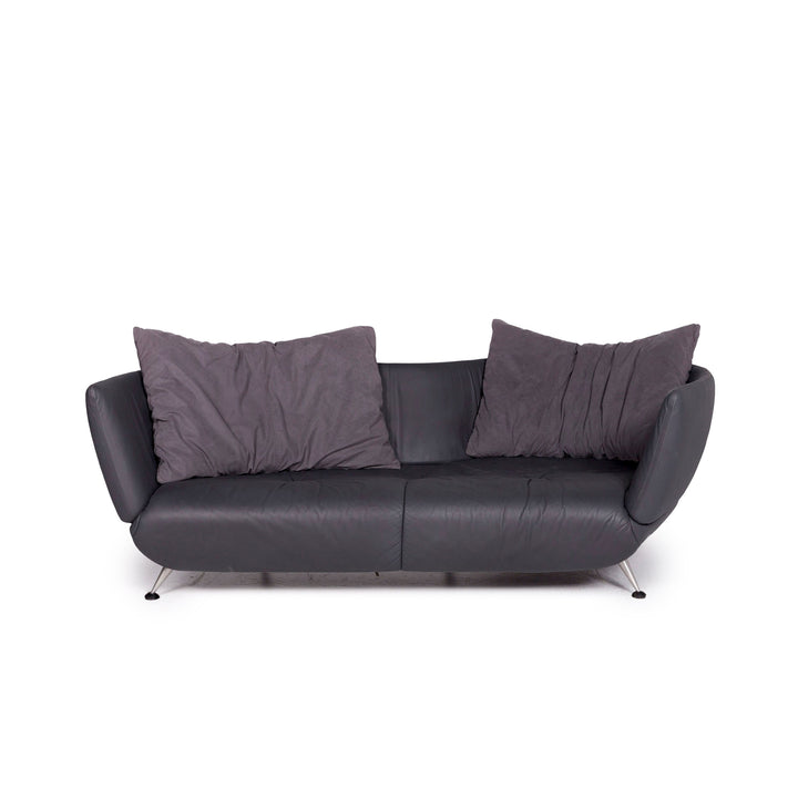 de Sede DS 102 Leather Sofa Gray Two-Seater Couch #11004