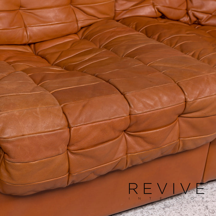 de Sede DS 11 Leder Sofa Cognac Braun Dreisitzer Couch #9752