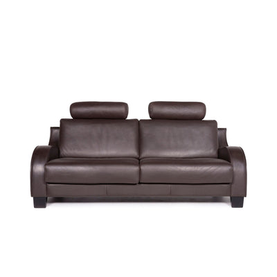 de Sede DS 122 Leder Sofa Braun Dunkelbraun Zweisitzer Couch #11001
