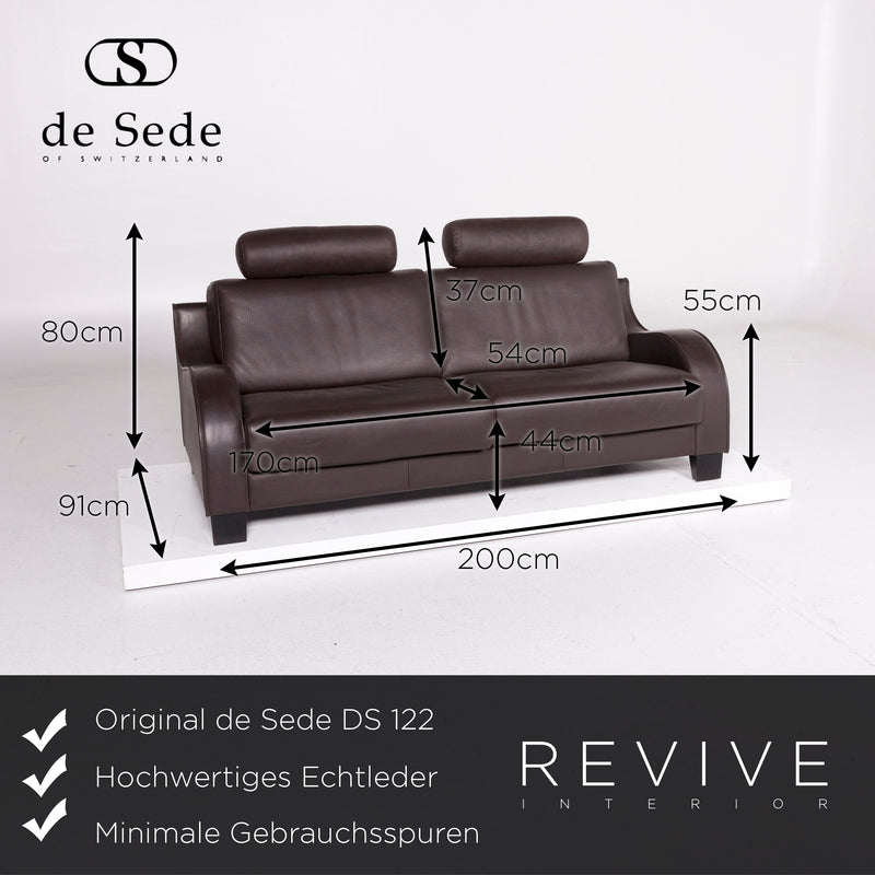 de Sede DS 122 Leder Sofa Braun Dunkelbraun Zweisitzer Couch 