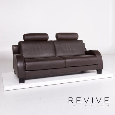 de Sede DS 122 Leder Sofa Braun Dunkelbraun Zweisitzer Couch #11001