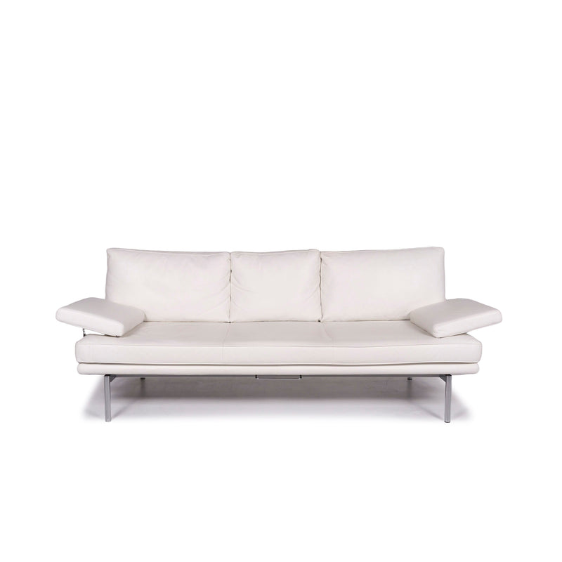 Walter Knoll Living Platform Leder Sofa Weiß Dreisitzer Funktion Couch 