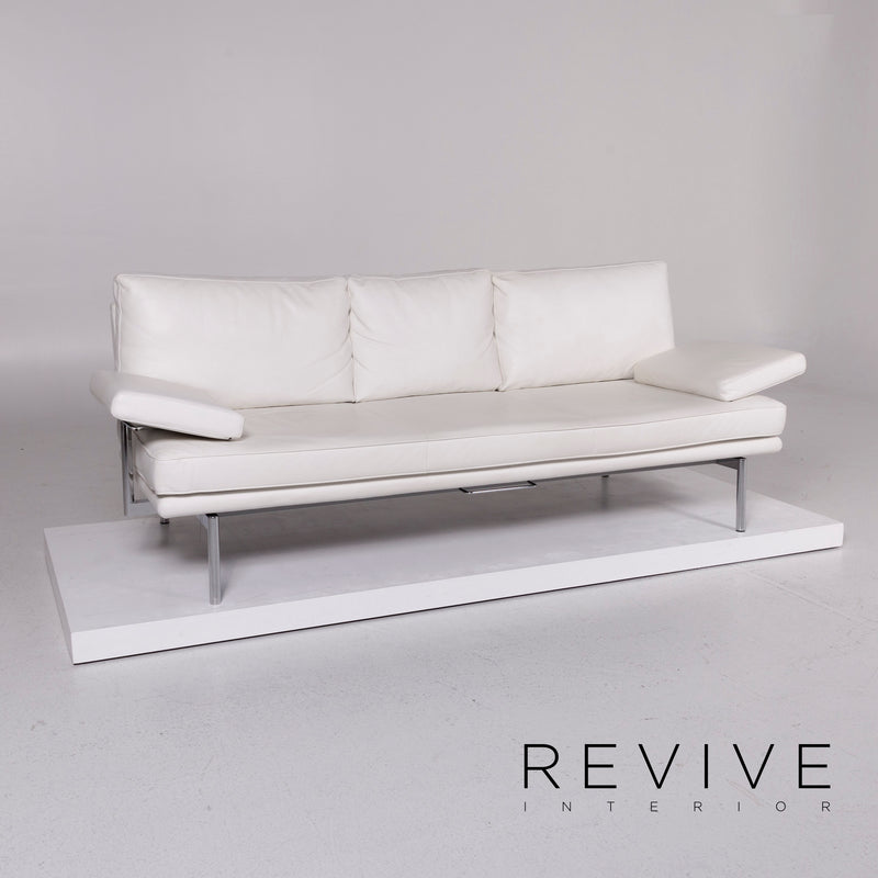 Walter Knoll Living Platform Leder Sofa Weiß Dreisitzer Funktion Couch 