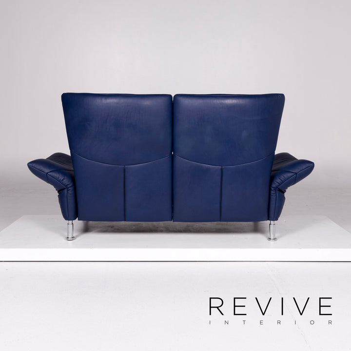 de Sede DS 145 Leder Sofa Blau Zweisitzer Relaxfunktion Funktion Couch #10439