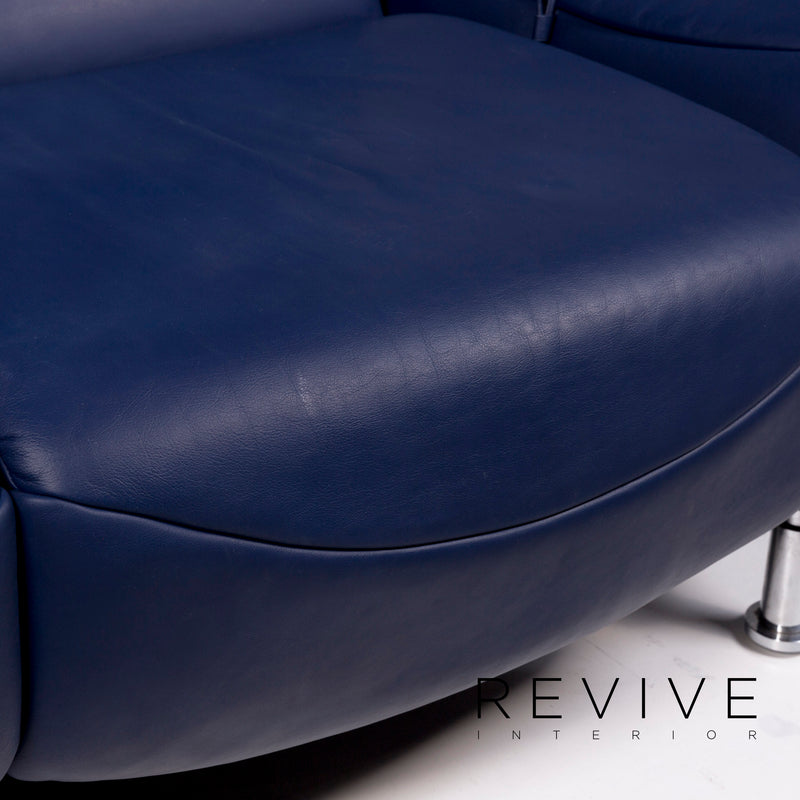 de Sede DS 145 Leder Sofa Blau Zweisitzer Relaxfunktion Funktion Couch 