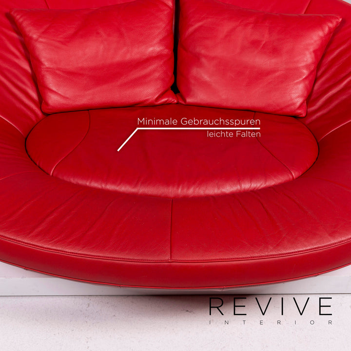 de Sede DS 152 Leder Sofa Rot Zweisitzer Jane Worthington Couch #11520