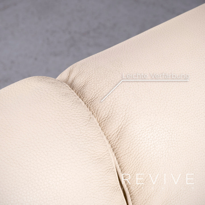 de Sede DS 2000 Designer Leder Sofa Creme Zweisitzer Echtleder Couch #6873