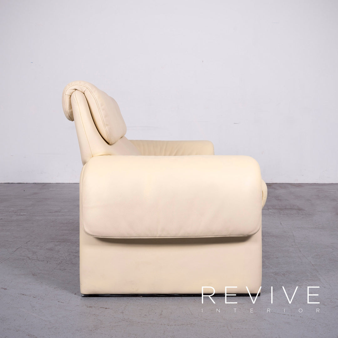 de Sede DS 2000 Designer Leder Sofa Creme Zweisitzer Echtleder Couch #6873