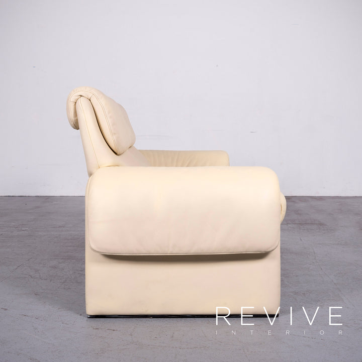de Sede DS 2000 Designer Leder Sofa Creme Zweisitzer Echtleder Couch #6873