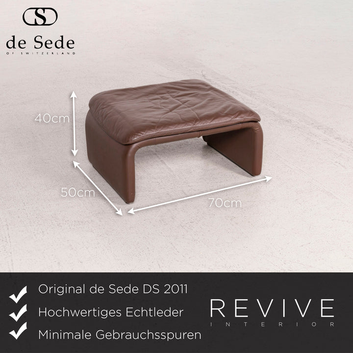 de Sede DS 2011 Designer Leder Sessel Braun Hocker Echtleder #8249