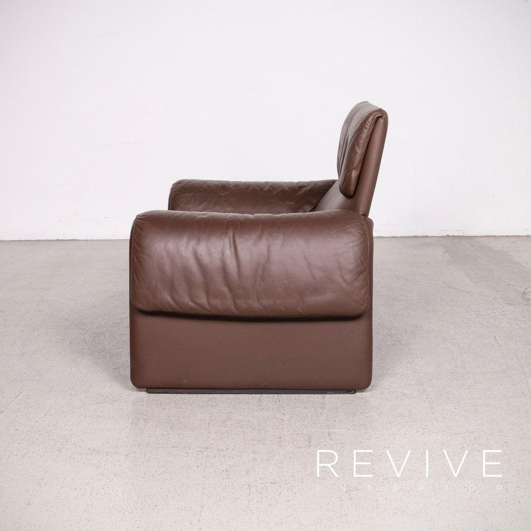 de Sede DS 2011 Designer Leder Sessel Braun Hocker Echtleder #8249