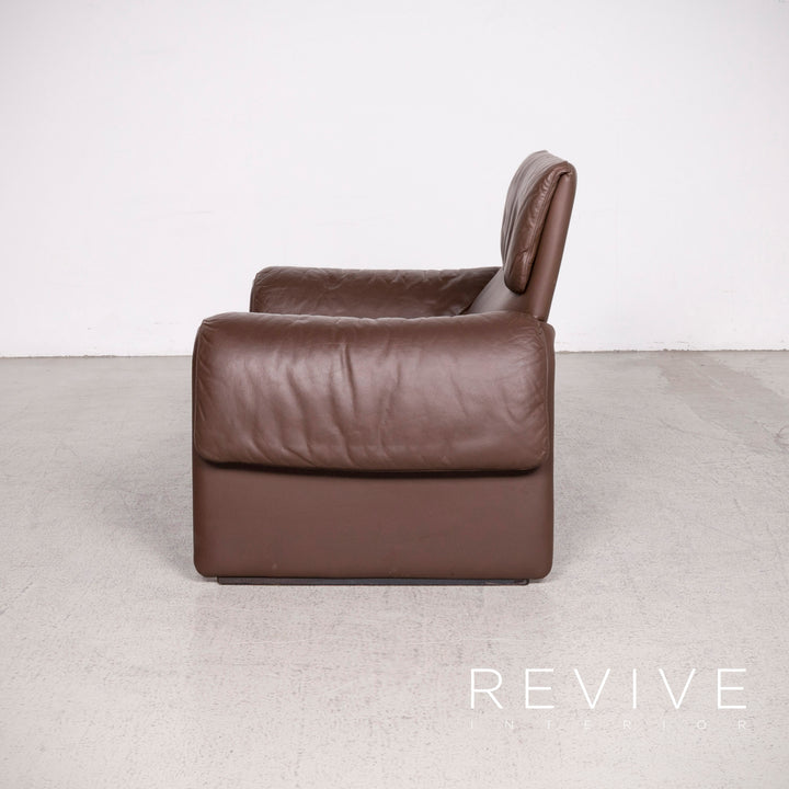 de Sede DS 2011 Designer Leder Sessel Braun Hocker Echtleder #8249