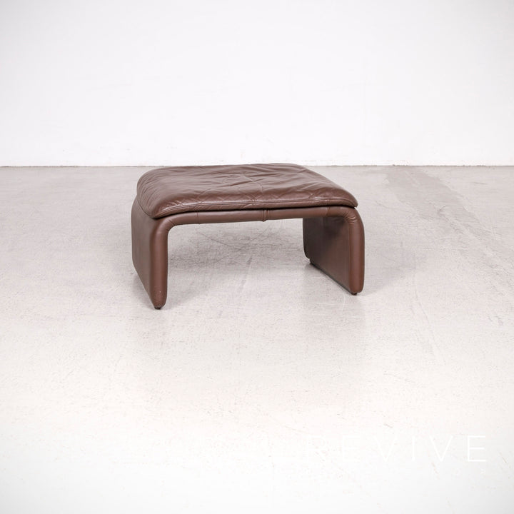 de Sede DS 2011 Designer Leder Sessel Braun Hocker Echtleder #8249