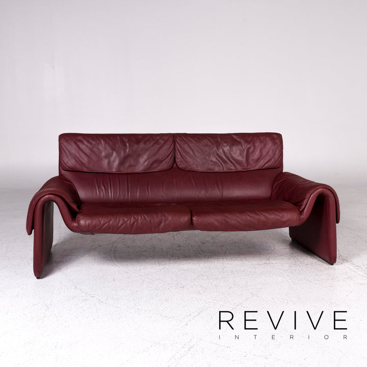 de Sede DS 2011 Designer Leder Sofa Garnitur Rot 1x Dreisitzer 1x Zweisitzer #9589