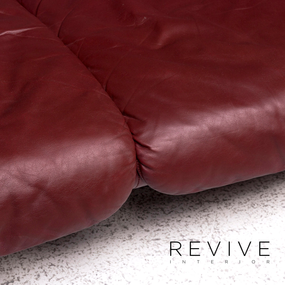 de Sede DS 2011 Designer Leder Sofa Rot Dreisitzer Couch #9501