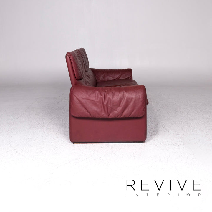 de Sede DS 2011 Designer Leder Sofa Rot Dreisitzer Couch #9501