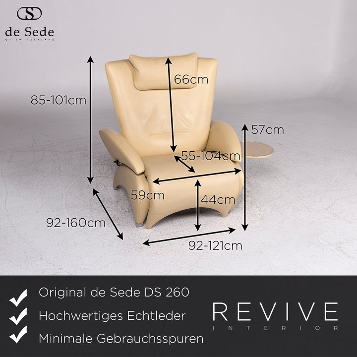 de Sede DS 260 Designer Leder Sessel Beige Relax Funktion #9492