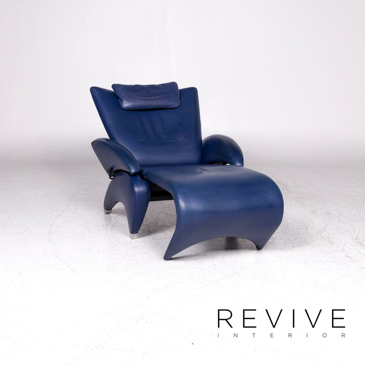de Sede DS 260 Designer Leder Sessel Blau Relax Funktion #9493