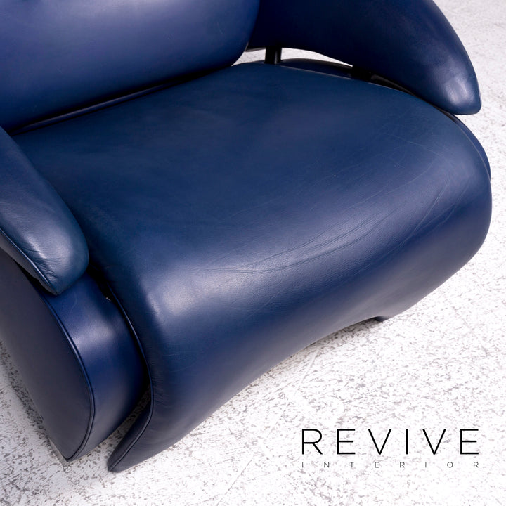 de Sede DS 260 Designer Leder Sessel Blau Relax Funktion #9493