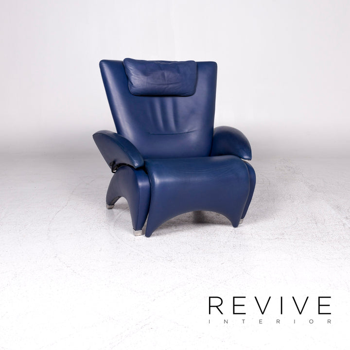 de Sede DS 260 Designer Leder Sessel Blau Relax Funktion #9493