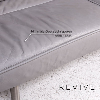 de Sede DS 450 Thomas Althaus Leder Sofa Grau Zweisitzer Relax Funktion Couch #9506