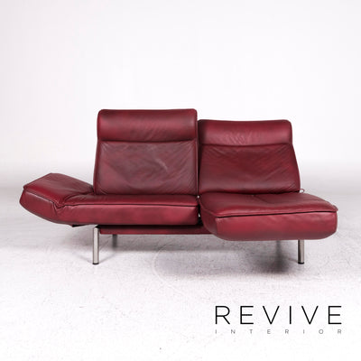 de Sede DS 450 Designer Leder Sofa Weinrot Rot Zweisitzer Relax Funktion Couch #9519