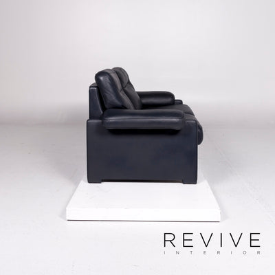 de Sede DS 70 Leder Sofa Blau Dunkelblau Zweisitzer Couch #11172
