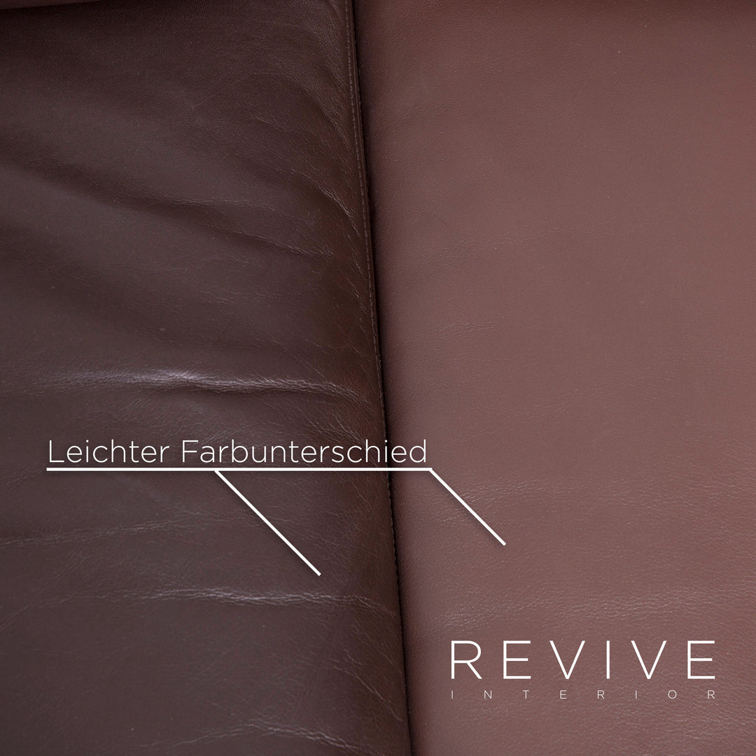 de Sede DS 76 Designer Leder Sofa Braun Echtleder Ecksofa Couch mit Hocker #6858