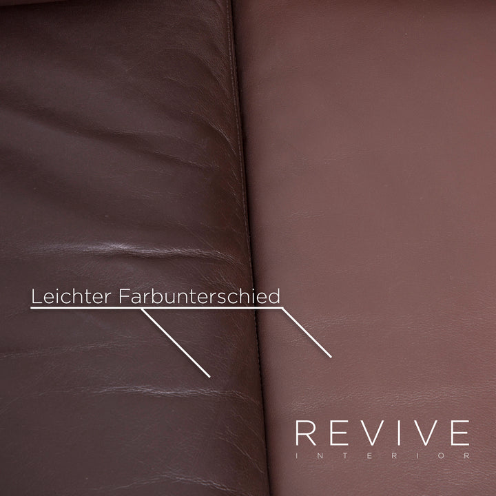 de Sede DS 76 Designer Leder Sofa Braun Echtleder Ecksofa Couch mit Hocker #6858