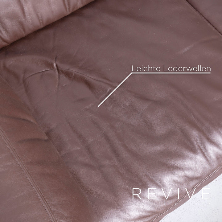 de Sede DS 76 Designer Leder Sofa Braun Echtleder Ecksofa Couch mit Hocker #6858