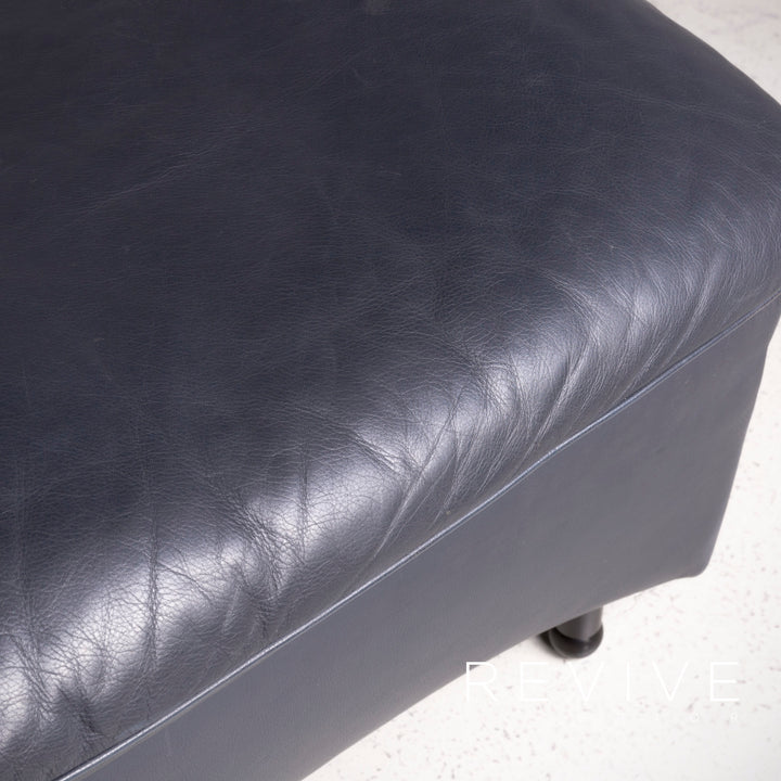 de Sede Designer Leather Stool Blue Genuine Leather #7355