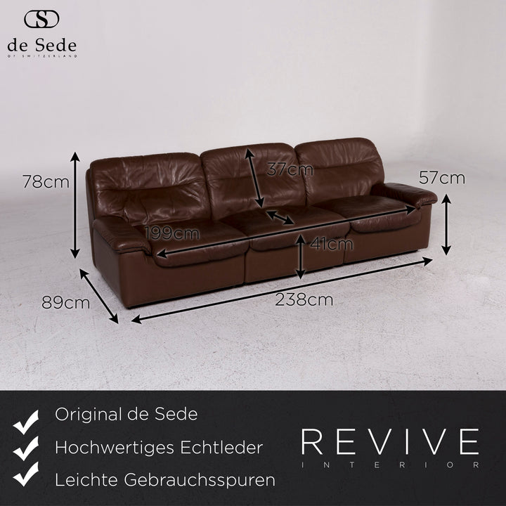 de Sede Leder Sofa Braun Dreisitzer Couch #9812