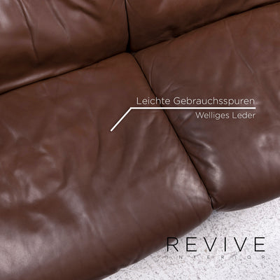 de Sede Leder Sofa Garnitur Braun 1x Dreisitzer 1x Zweisitzer 1x Sessel #9817