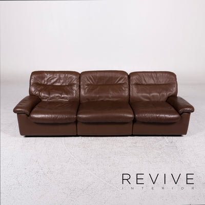 de Sede Leder Sofa Garnitur Braun 1x Dreisitzer 1x Zweisitzer 1x Sessel #9817