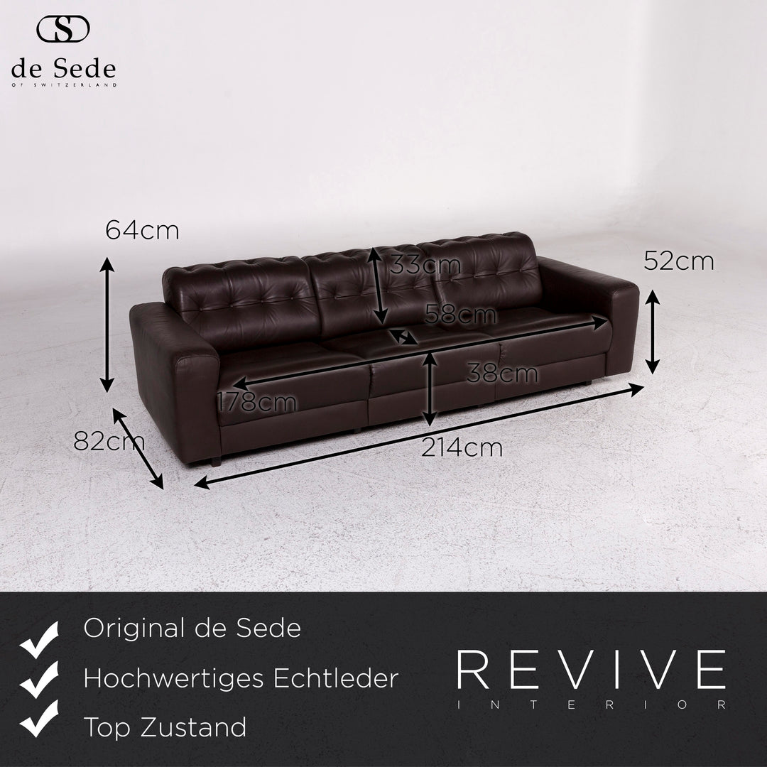 de Sede leather sofa brown three-seater couch #9830