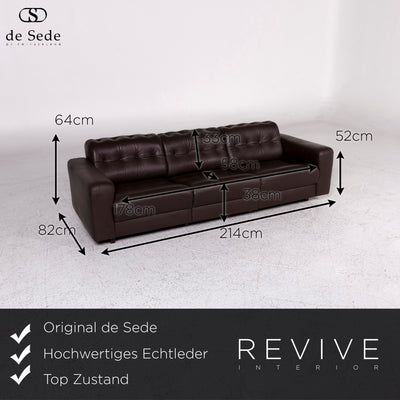 de Sede Leder Sofa Braun Dreisitzer Couch #9830