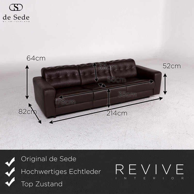 de Sede Leder Sofa Braun Dreisitzer Couch 