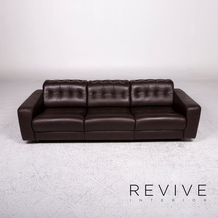 de Sede leather sofa brown three-seater couch #9830